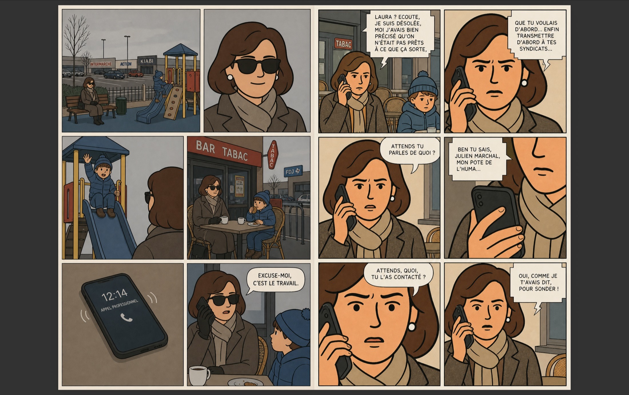 Planche de roman graphique